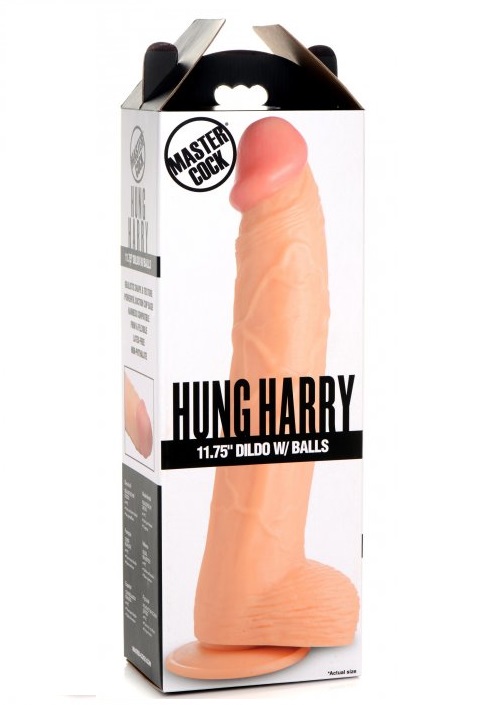 Hung Harry 11.75″ Dildo with Balls – Light
