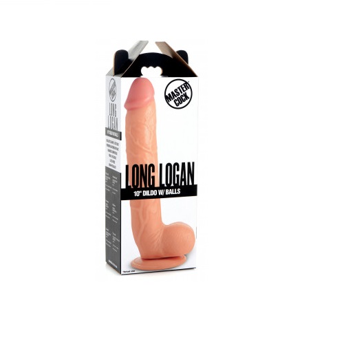 Long Logan 10″ Dildo with Balls – Light